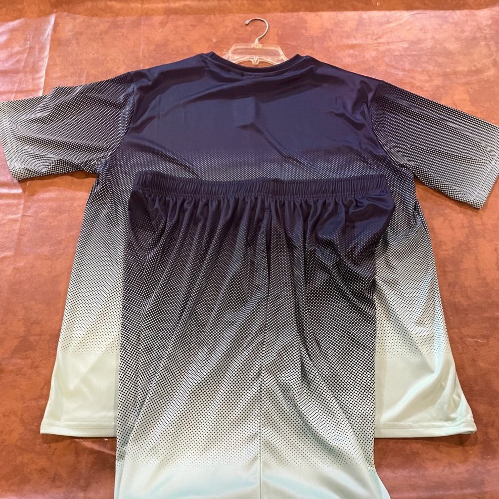 Brand New LU LINEA UOMO Two Piece Short Set, XXL, Blue/Light Green